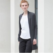 HB719 Women's longline open cardigan Busch/ VFE logo